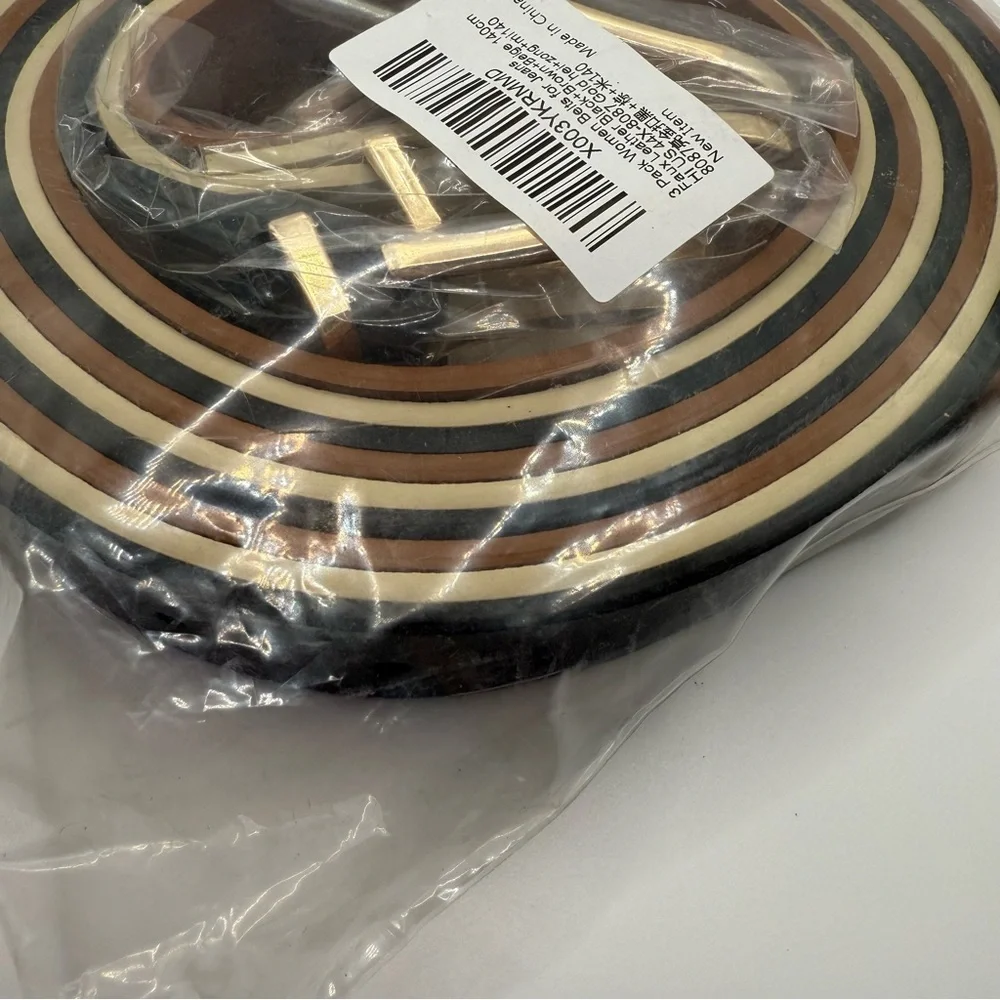 Belt Set - Black, Camel and Cream